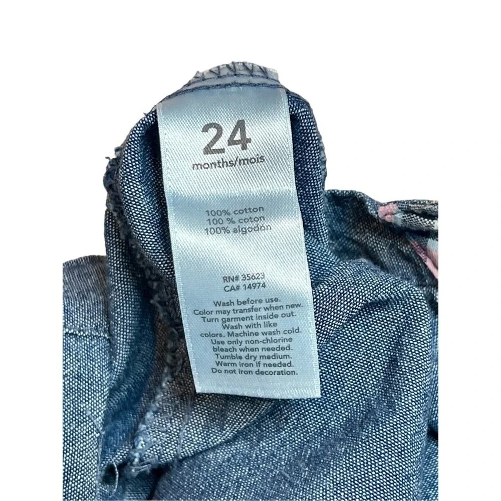 Carter's Chambray Blue Shortall‎ Romper 24 Months Casual Summer Lightweight